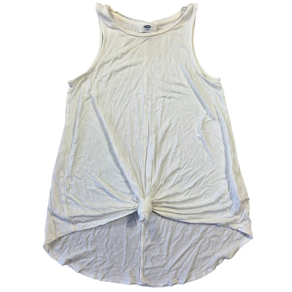 Old Navy Womens White Front Knot High Low Hem Rayon Tank Top XS TP Summer Boho